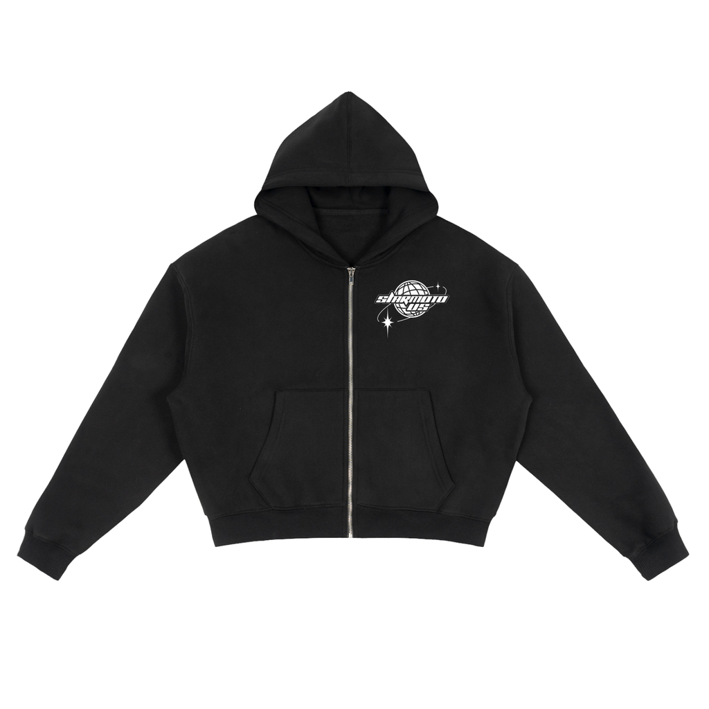Fleece Zip-Up Boxy Hoodie