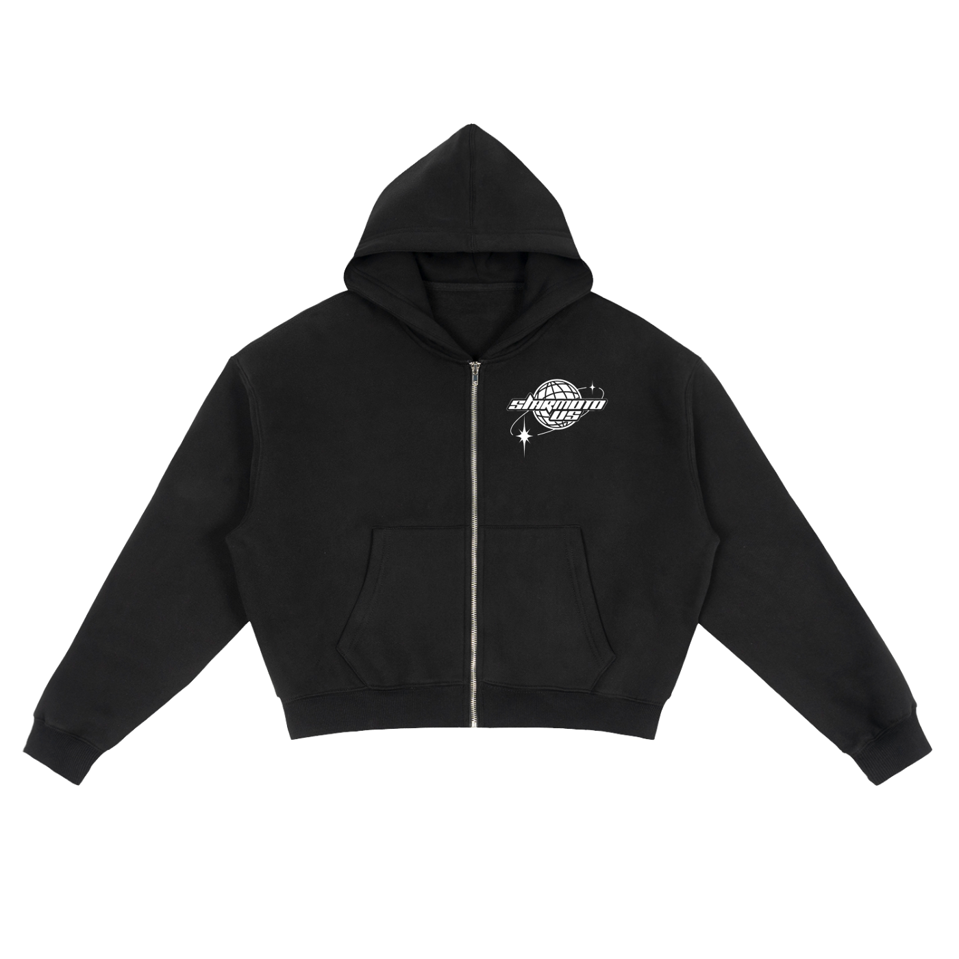Fleece Zip-Up Boxy Hoodie