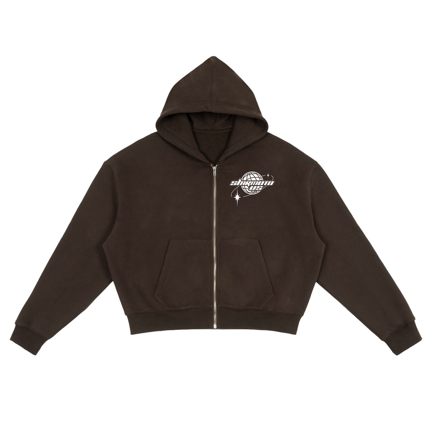 Fleece Zip-Up Boxy Hoodie
